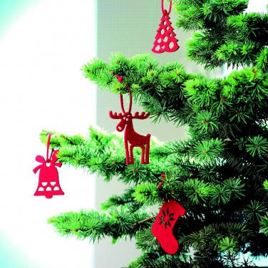 Logo trade promotional product photo of: Set of 6 felt tree hangers